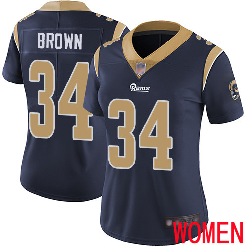 Los Angeles Rams Limited Navy Blue Women Malcolm Brown Home Jersey NFL Football 34 Vapor Untouchable